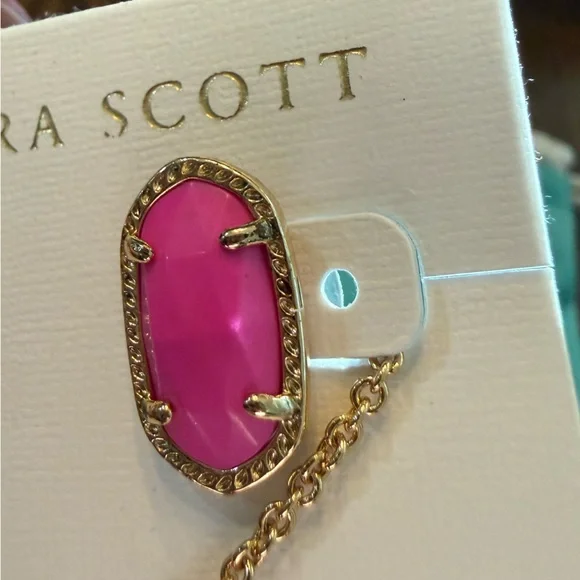 Kendra Scott Fuchsia and Gold earrings and necklace set - Picture 3 of 4